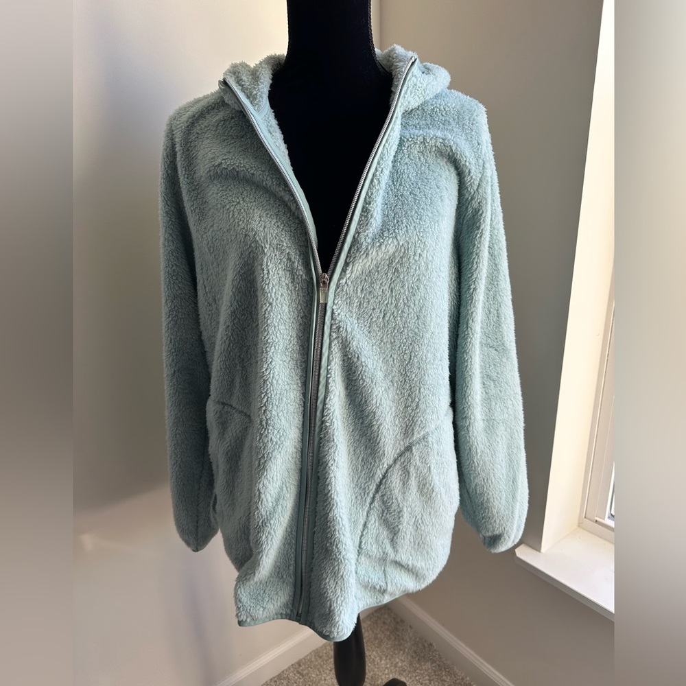 Women’s Christopher & Banks Blue Cozy Zip-Up Jacket‎ with Hood